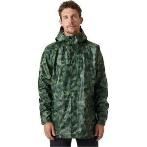 Helly Hansen Men Moss Rain Jacket Size S Travel Work Hiking Camouflage NWT